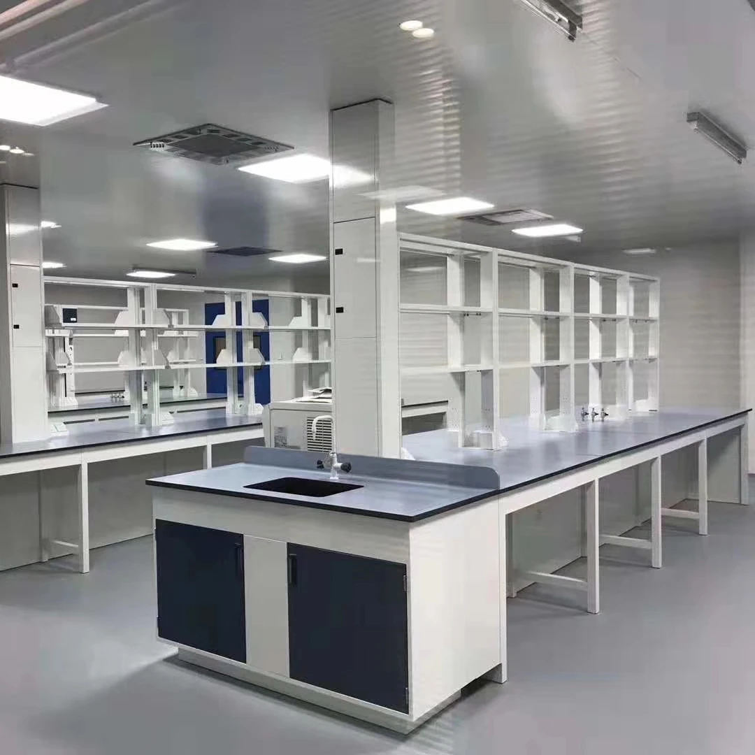 Customization Design Laboratory Furniture All Steel Lab Working Benches With Sink