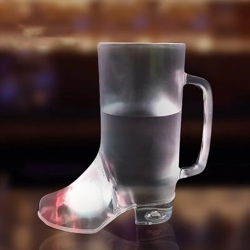 LED Light Up 16 oz Plastic Cowboy Boot Drinking Glass Cup for Birthdays Celebrations Home Barware
