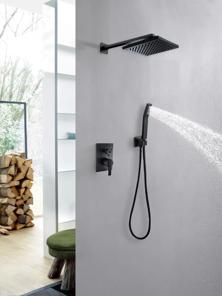 New Design Multifunctional Black  bathroom Portable Shower Set Wall Mounted Rain Shower