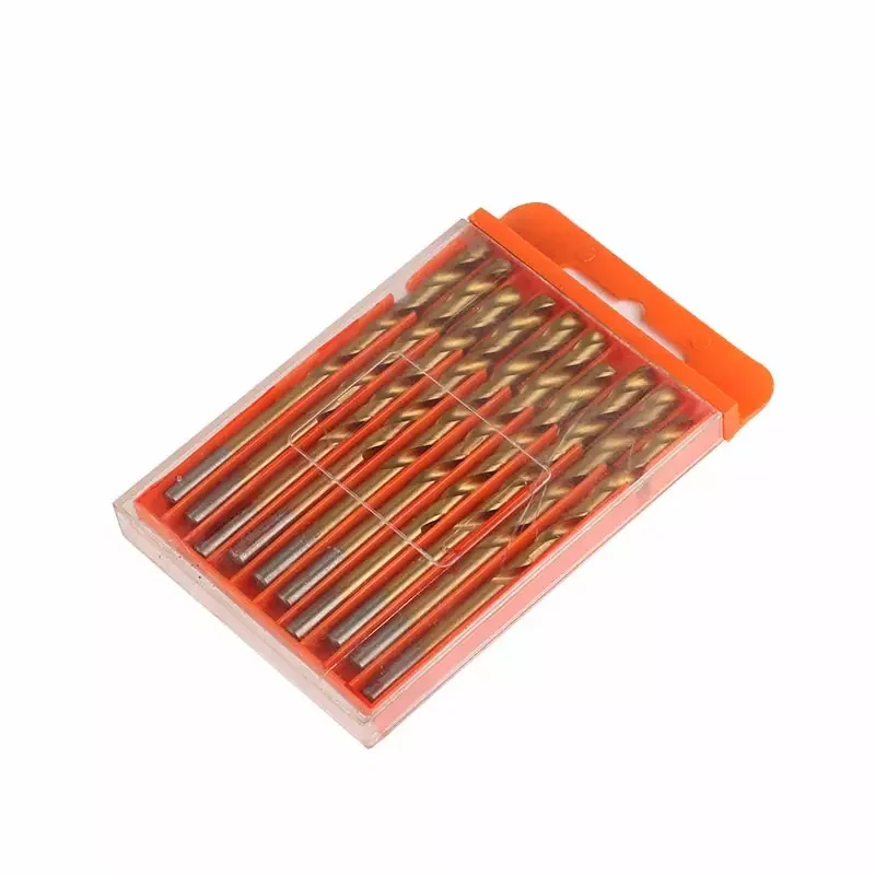 10pcs Drill Bit Set High Quality HSS Straight Shank Twist Drill set for Metal Drilling