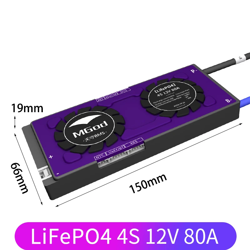 
Smart BMS MGOD 80A lifepo4 4s 12v UART BT RS485 communication 60A 50A 40A 30A smart bms 