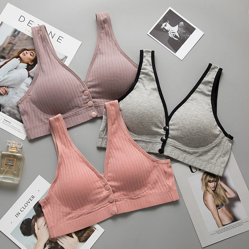 
High-standard Vest-style Wire-free Gathering Prevent-sagging Gestation Breast-feed Ablactation Thin Pure-cotton Bra 