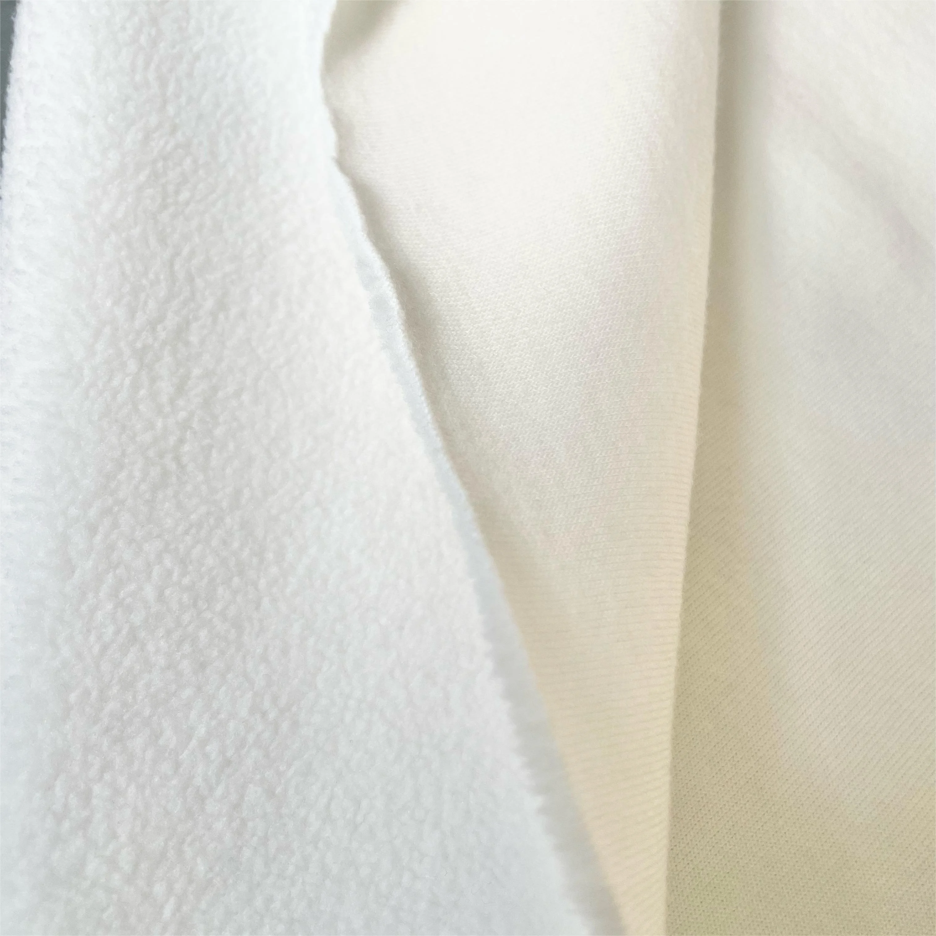 65% polyester 35% cotton stretch Australian grain knit fleece fabric thick jacket hooded sweater fleece sportswear