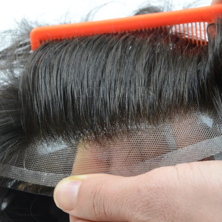 
Q6 Swiss Lace with Skin Side and Back Hair Piece, Virgin Human Hair Mens Replacement System Cheap Toupee for Men 