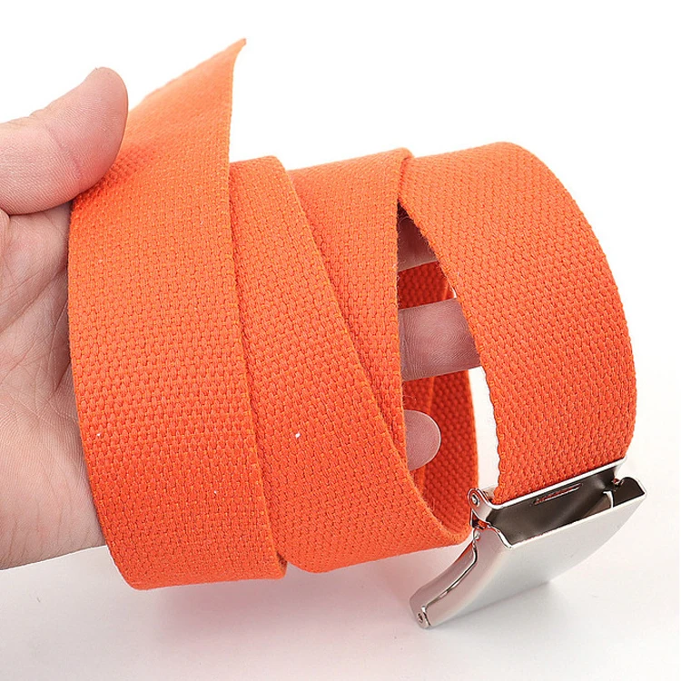 Men Women Casual Fashion Luxury Couples Customized Logo Metal Buckle Tactical Designer Belt Jeans Cotton Multicolor Fashion Belt