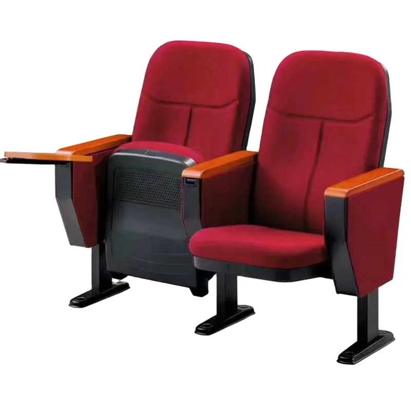 China Lecture Hall Folding Theater Seats Auditorium Chair With Wood Armrest