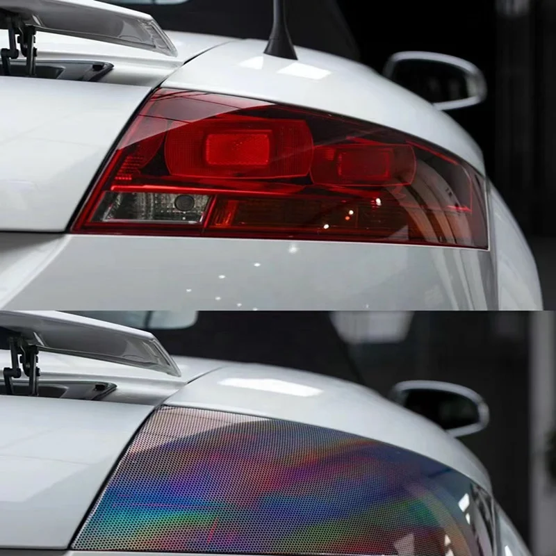 Led headlight Tint Film For Car Light Rainbow laser Rhombic honeycomb Lamp film Chameleon Headlight Taillight Film