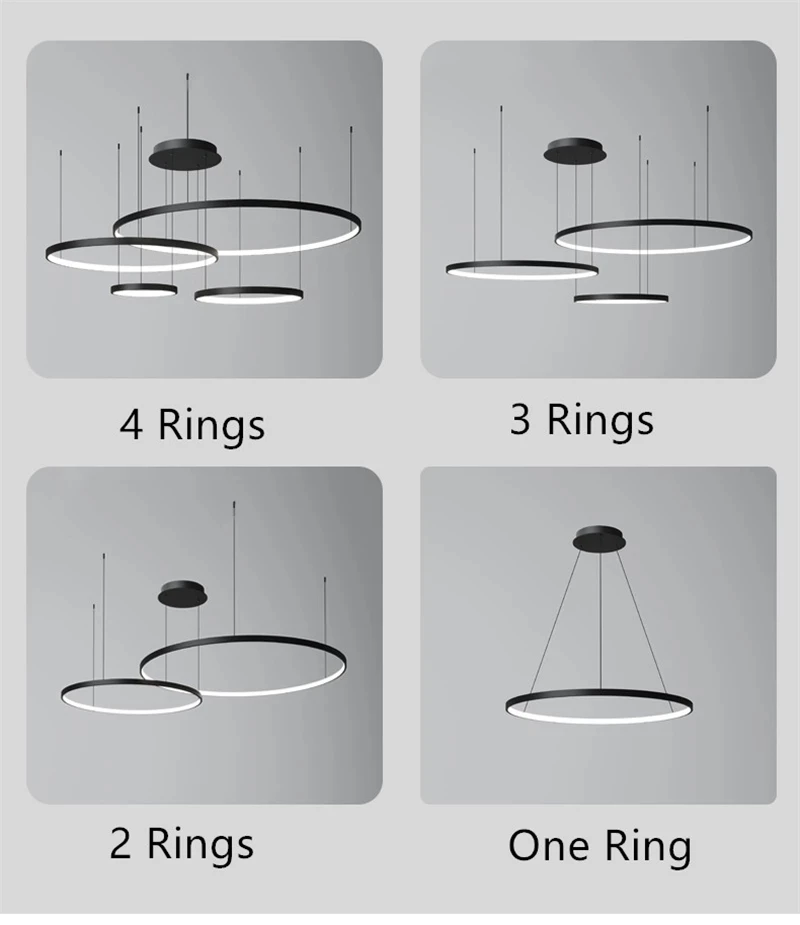Home Lighting Ceiling Pendant Circle Lamps For Interior Design Engineering Lighting New Modern Led Round Ring Chandeliers
