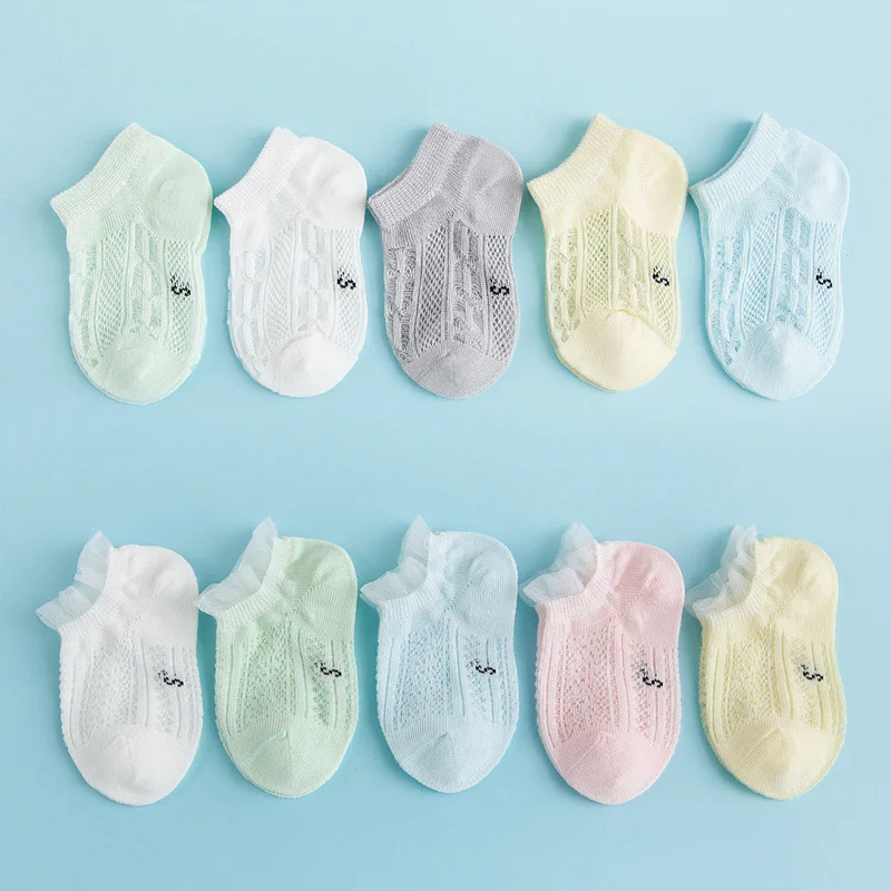 Детские носки летние тонкие сетчатые милые носки с мультяшными животными дышащие поглощающие пот детские носки