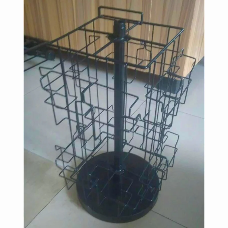 Custom Store Desktop Spinner Brochure Postcard Greeting Gift Card Stationery Metal Wire Rotating Display Stand Rack Holder