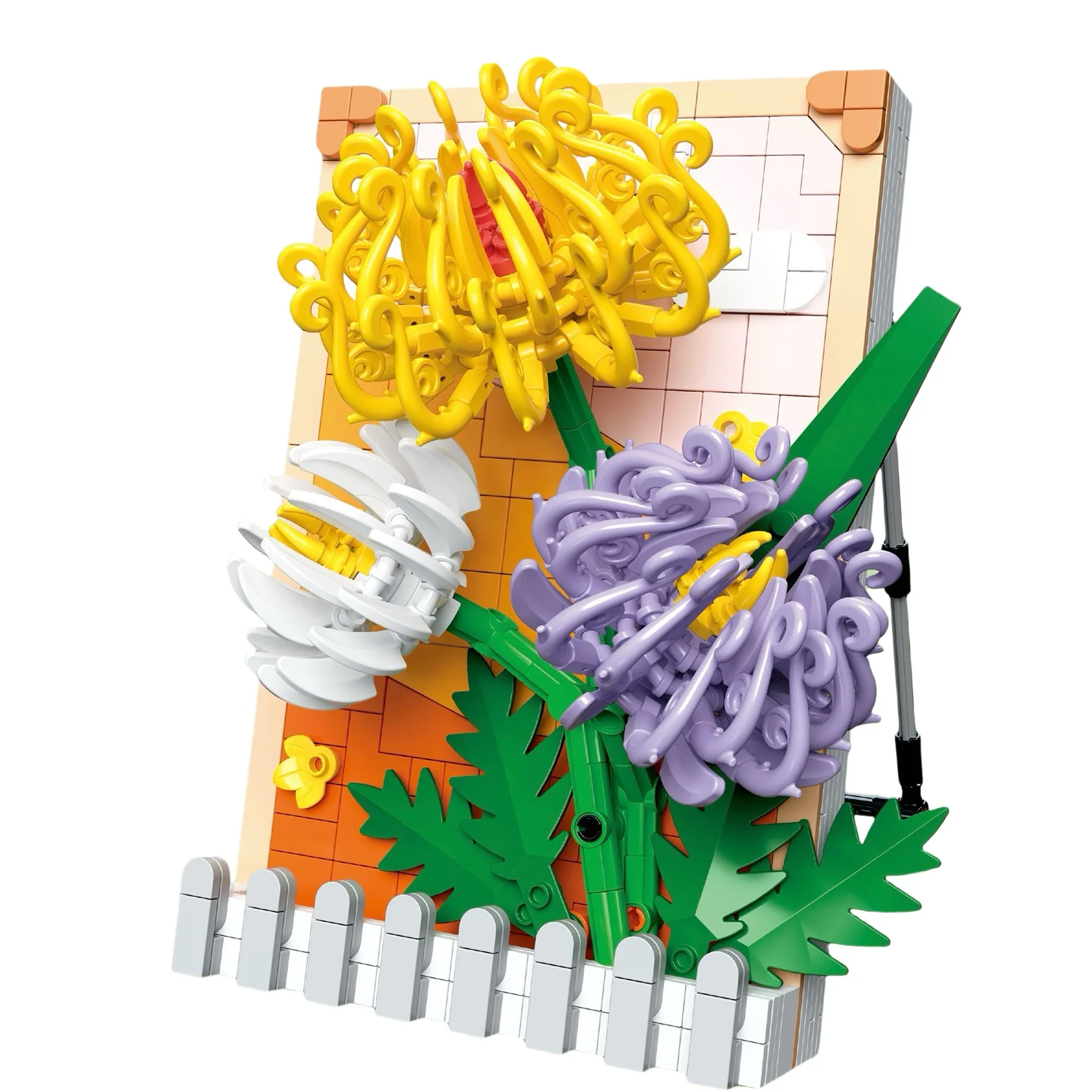 Zuanma 112  orchid daisy Plum blossom bamboo flower Photo Frame model decoration Building Blocks Plastic Toy gift for kids girl