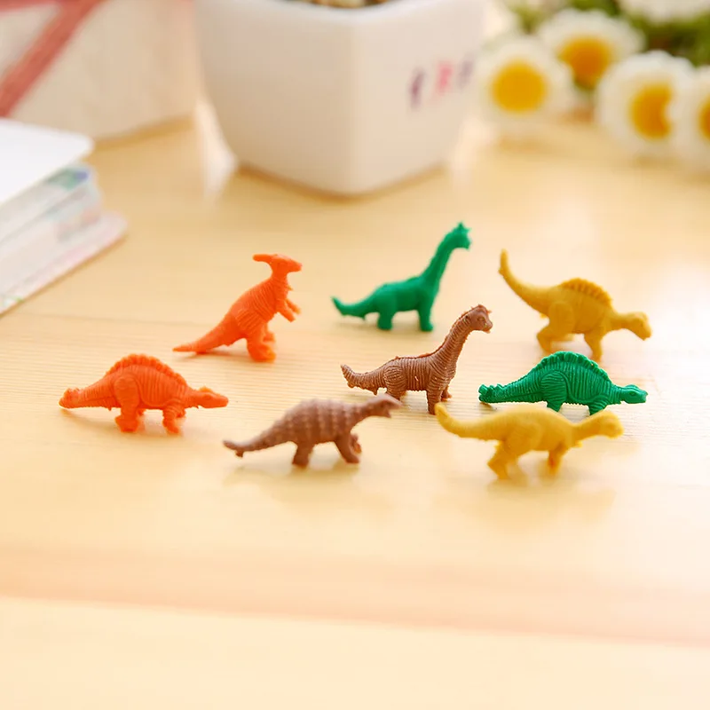 Mini Dinosaur Erasers Desk Pets for Kids 7pcs Pencil Erasers with 1 Dinosaur Eggs Toys Gifts Students 3d Dinosaur Pencil Erasers