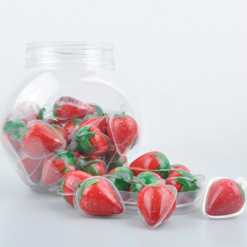 custom New shape discount 4D gummy sweet snacks halal kids eye ball gummi strawberry popping gummy candy