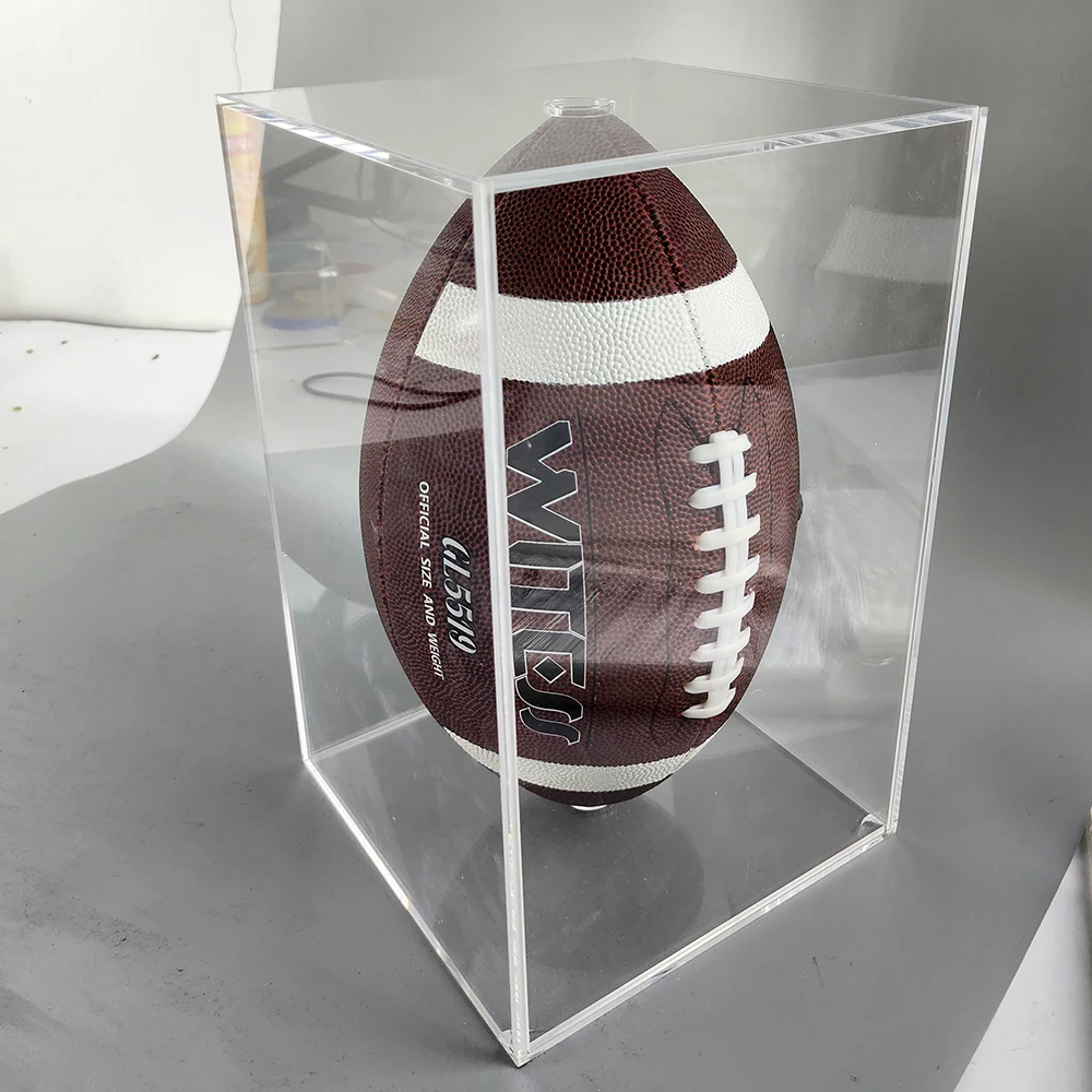 Прозрачная акриловая витрина для мяча регби и футбола со звездами HD Пыленепроницаемая интегрированная коробка хранения памятной