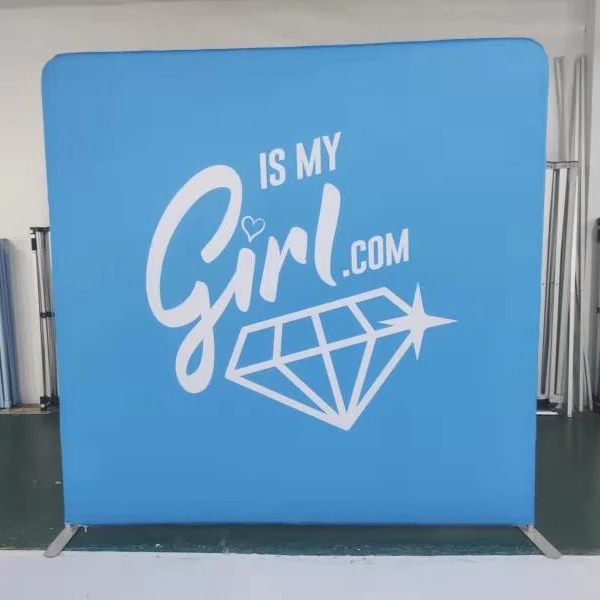 Popular Trade Show straight tension fabric Backdrop ez tube display Banner Custom Pillow case Straight backdrop