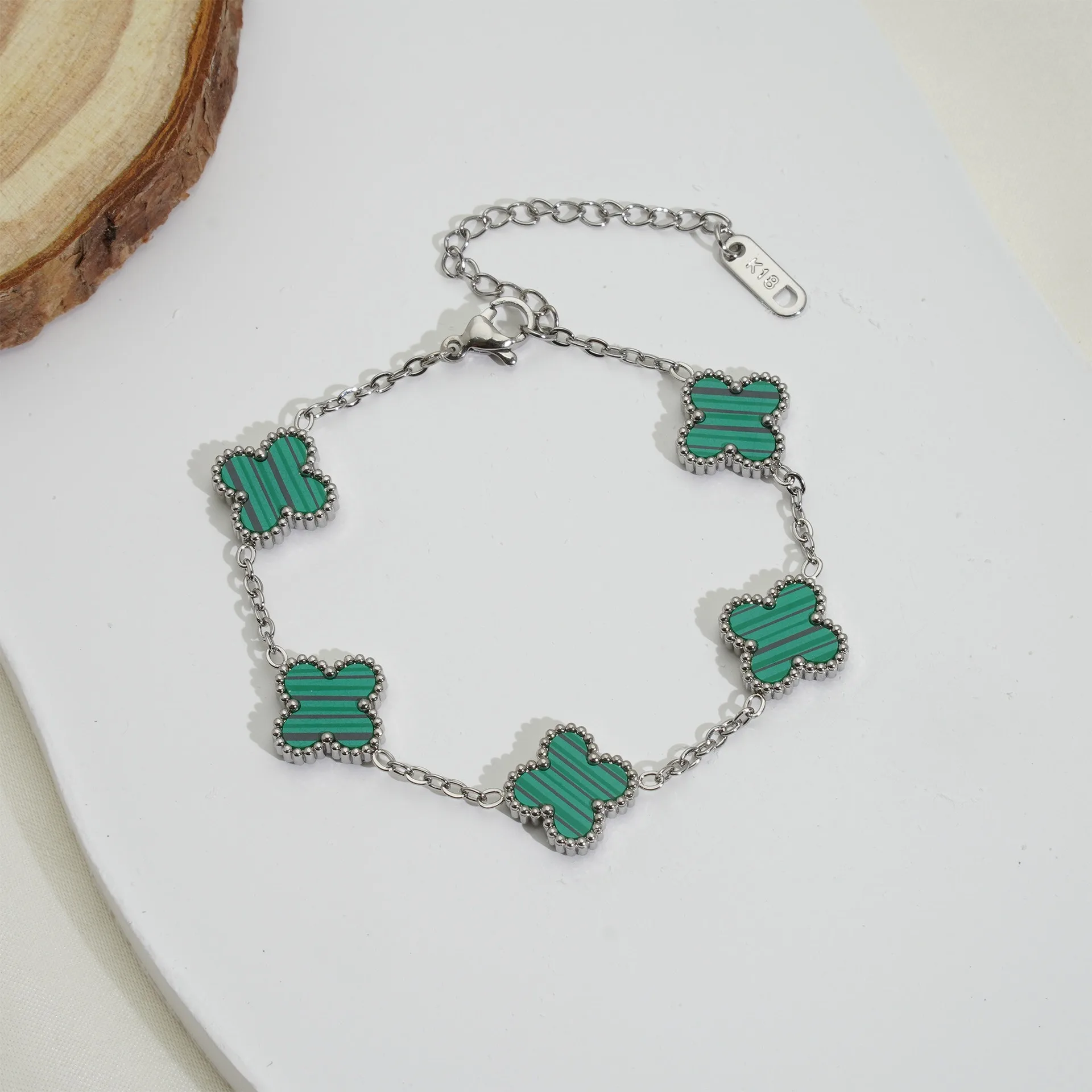 Stainless steel Light Luxury Classic Stainless Steel 4 Leaf Men Women Clover Bracelet 18k Gold Necklace