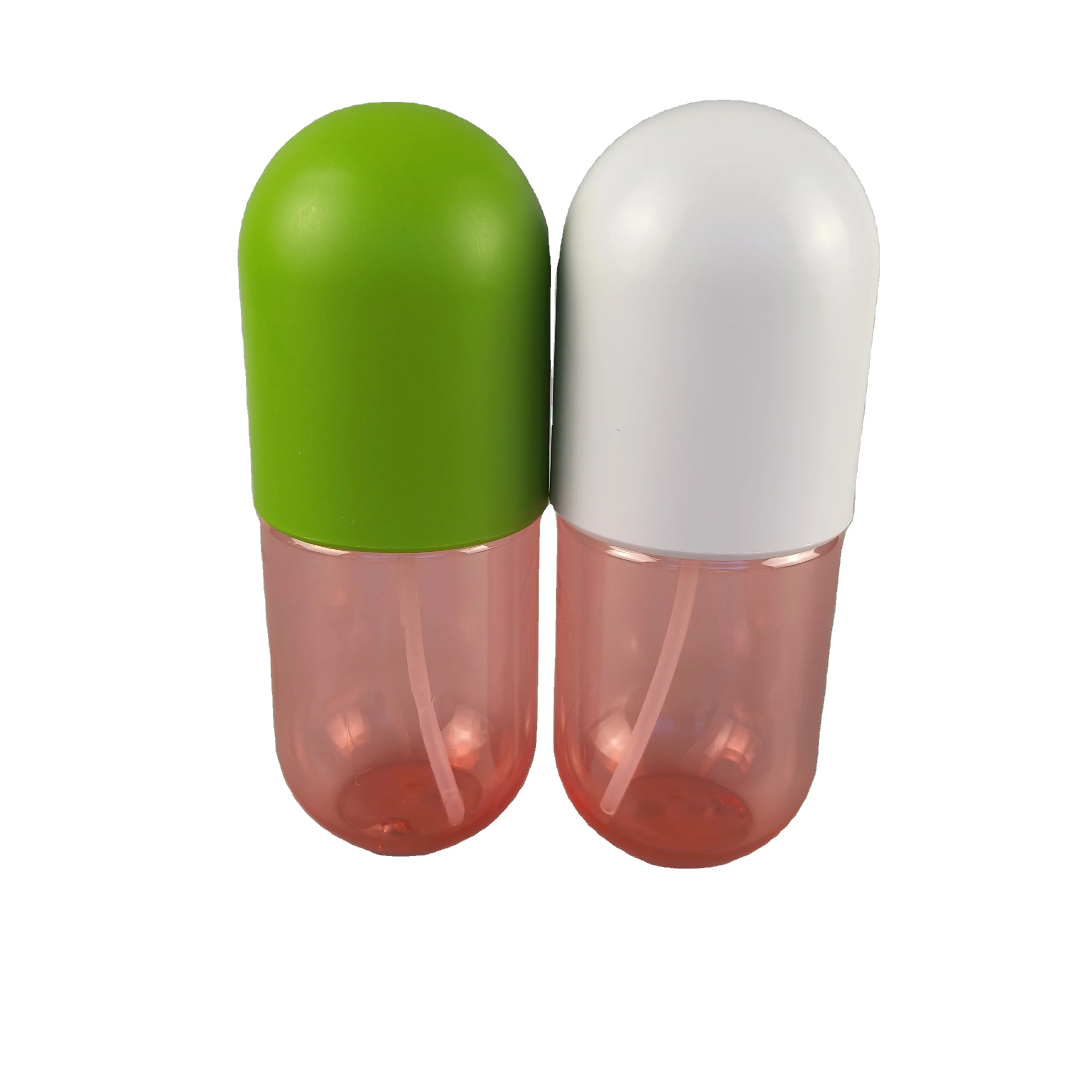 hot sale  250ml Plastic Aloe Vera Gel package skin care capsule shape plastic remover cleansing water bottle with pump