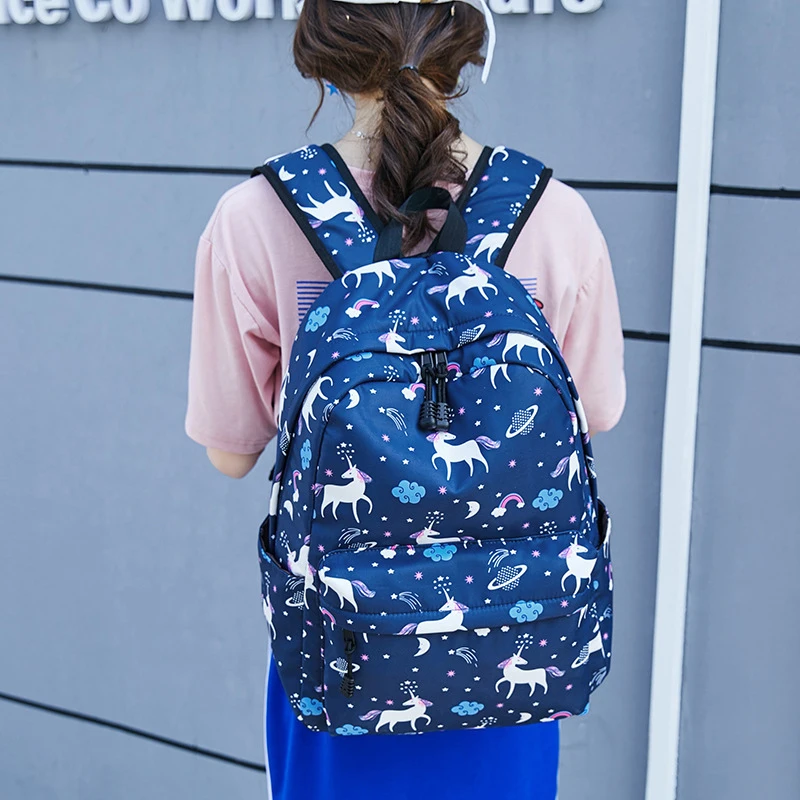 Unicorn Backpack blank Sublimation Ladies Leisure college Teen School Bag Printed Unicorn Backpacks