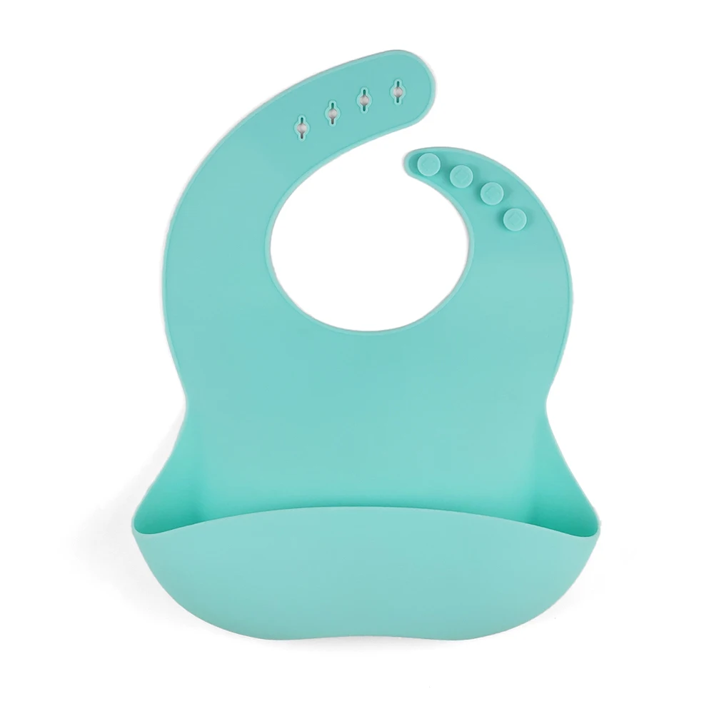 BPA Free Baby Utensils Bibs Silicone Adjustable Baby Bibs Waterpoof
