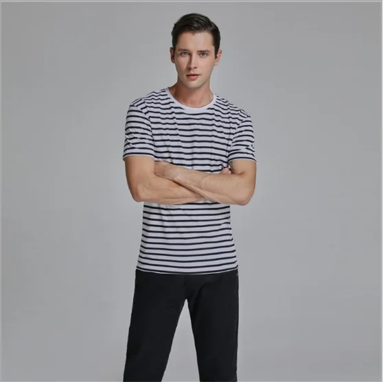 Shuliqi Custom Mens  Two  Color Block Half Black Half White T cotton Shirt