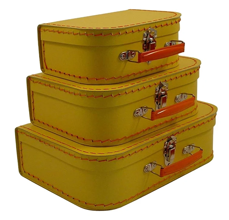 Custom Printing Logo Child Toy Rigid Packaging Lid Paper Cardboard Suitcase Gift Box With Handle