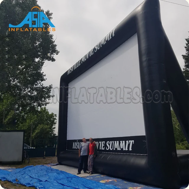 Outdoor inflatable movie screen with cinema projector, drive in movie screen for sale
