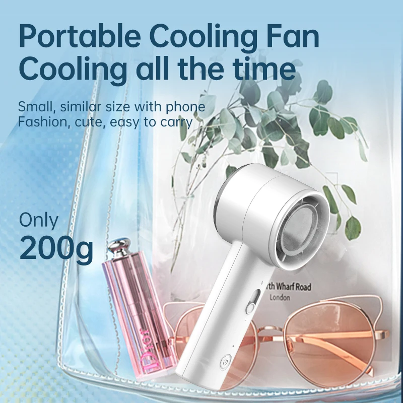 Portable Small Handheld Rechargeable Portable Jet Turbo Mini Fan Stepless Speed Regulation Air Cooling Small Handheld Fan