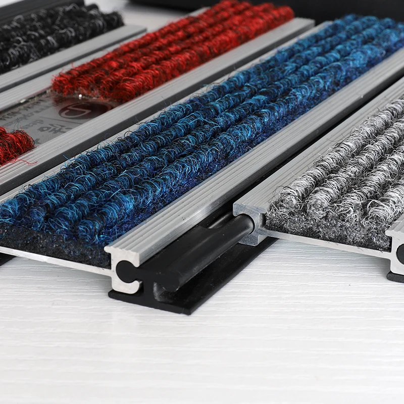 Top Design Shopping Mall Aluminum Frame Front Entrance Ribbed Non-Slip Floor Outdoor Entrance Carpet Mat