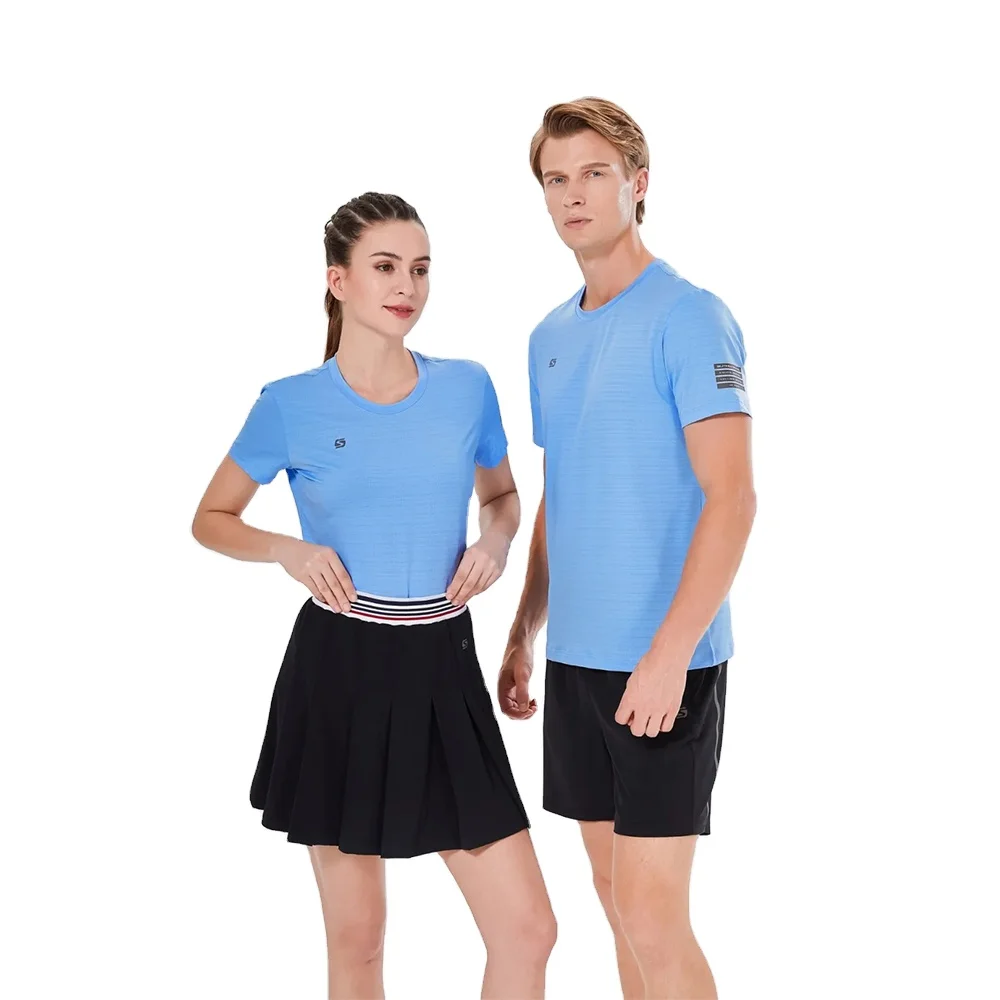 
High quality cool Quick Dry 100% polyester Unisex Running T-Shirt Sports Wear shirts Fitness track suit with reflective strip 