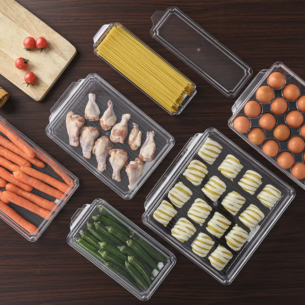 Factory Wholesale Fridge Vegetable Food Storage Container Box 14pcs Set Household Fruit Food Storage Box