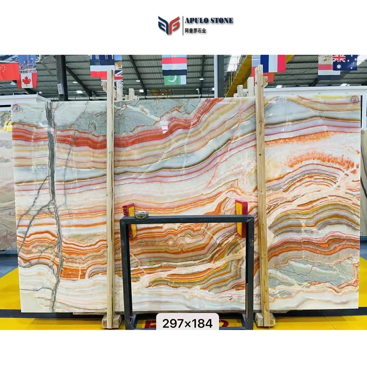 Free sample Competitive Price Onyx Stone Veneer Book Match Colorful Onyx Slab Flooring Tile Backlit Rainbow Onyx Stone