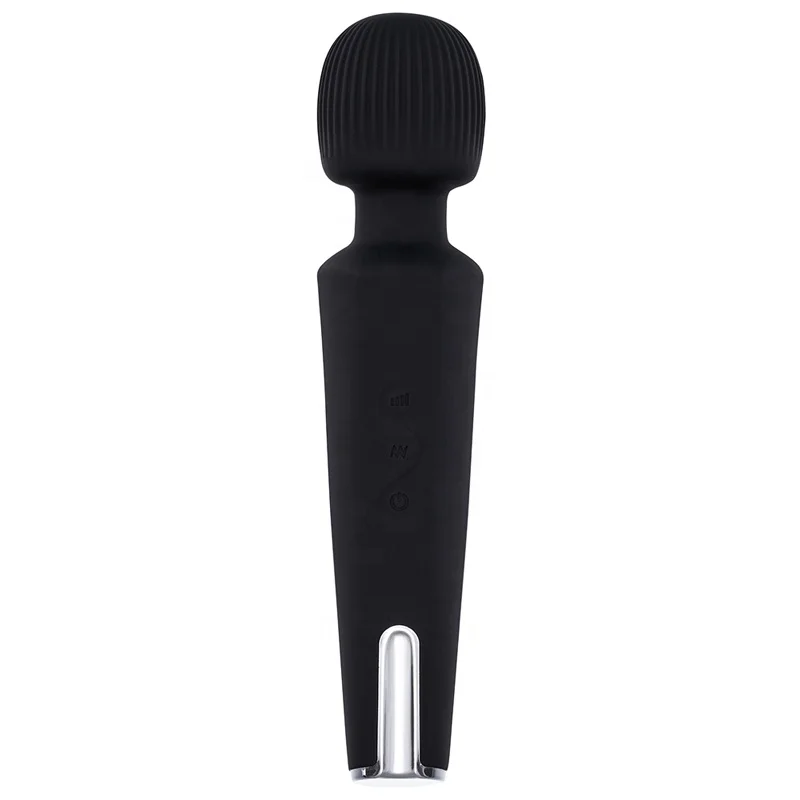 
black color usb rechargeable cordless body massage wand massager 