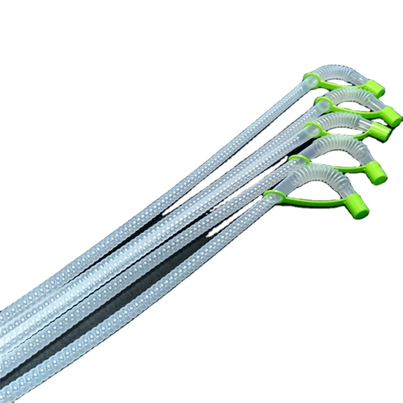 long flexible drinking straw with cap
