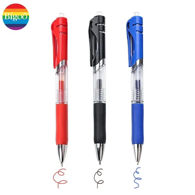 Rolling customized retractable click pen with big capacity blue black red signature roller gel ink pen for office and school
