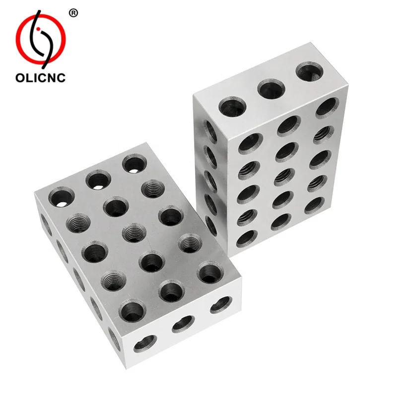 Machine Tools 2Pc Sparallel Clamping Block Set 1-2-3 Blocks 23 Holes 1-2-3\