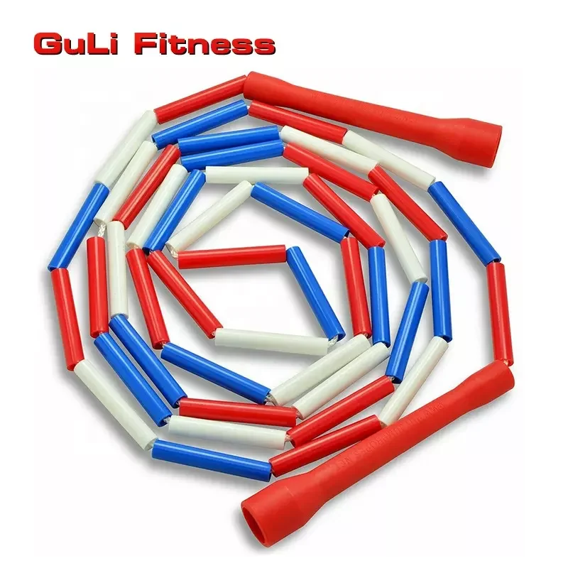 Guli Fitness Colorful Segmented Beaded Jump Rope Double Dutch Skipping Rope Bamboo Joint Skip Jump Rope For Kids