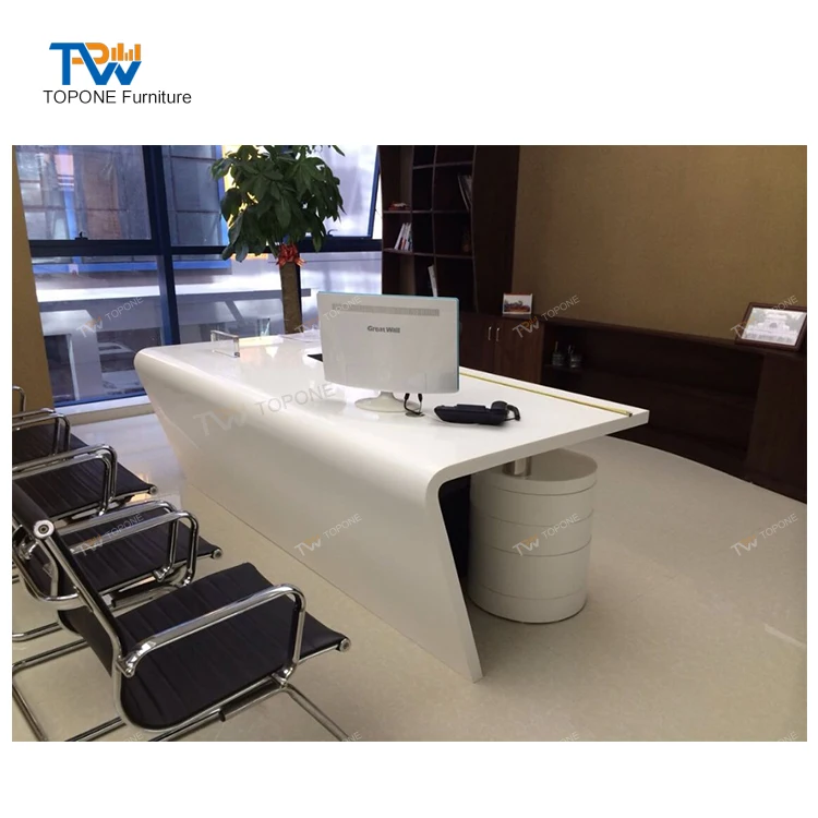 Factory Sale L Shape Modern Handmade Luxury Office Table Wooden White Office Desk