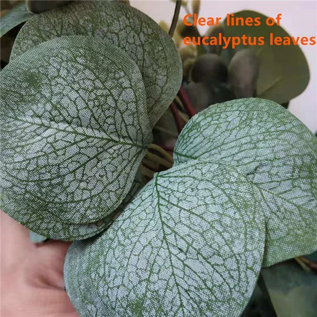 New Fashion Artificial Green Leaves Eucalyptus Garland Leaves For Wedding Decoration