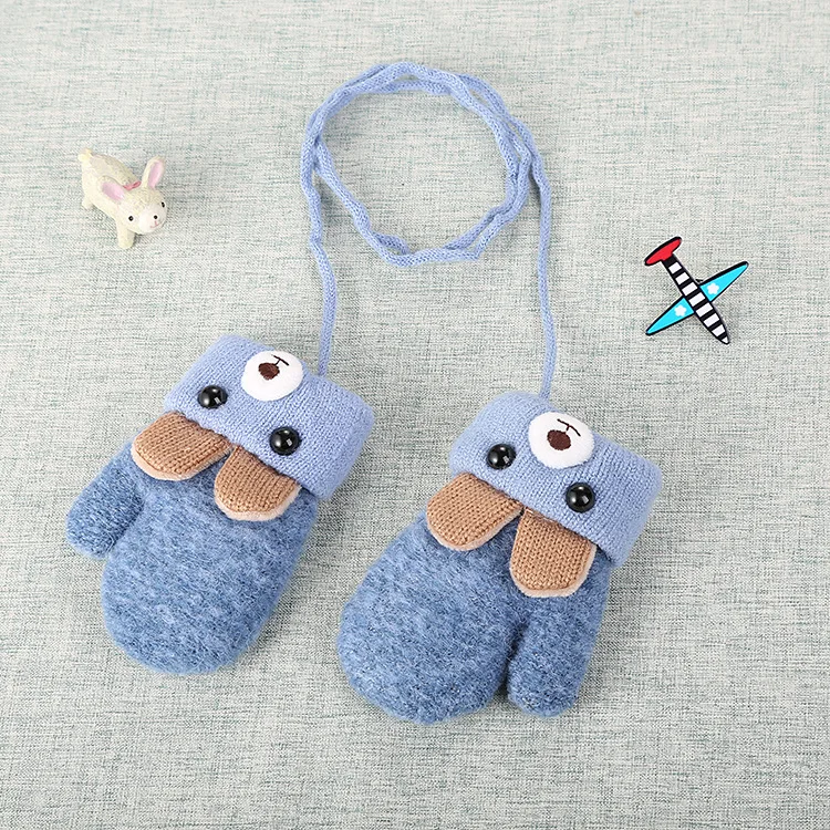
Customized lovely cute outdoor colorful kids winter warm knitted gloves for children 