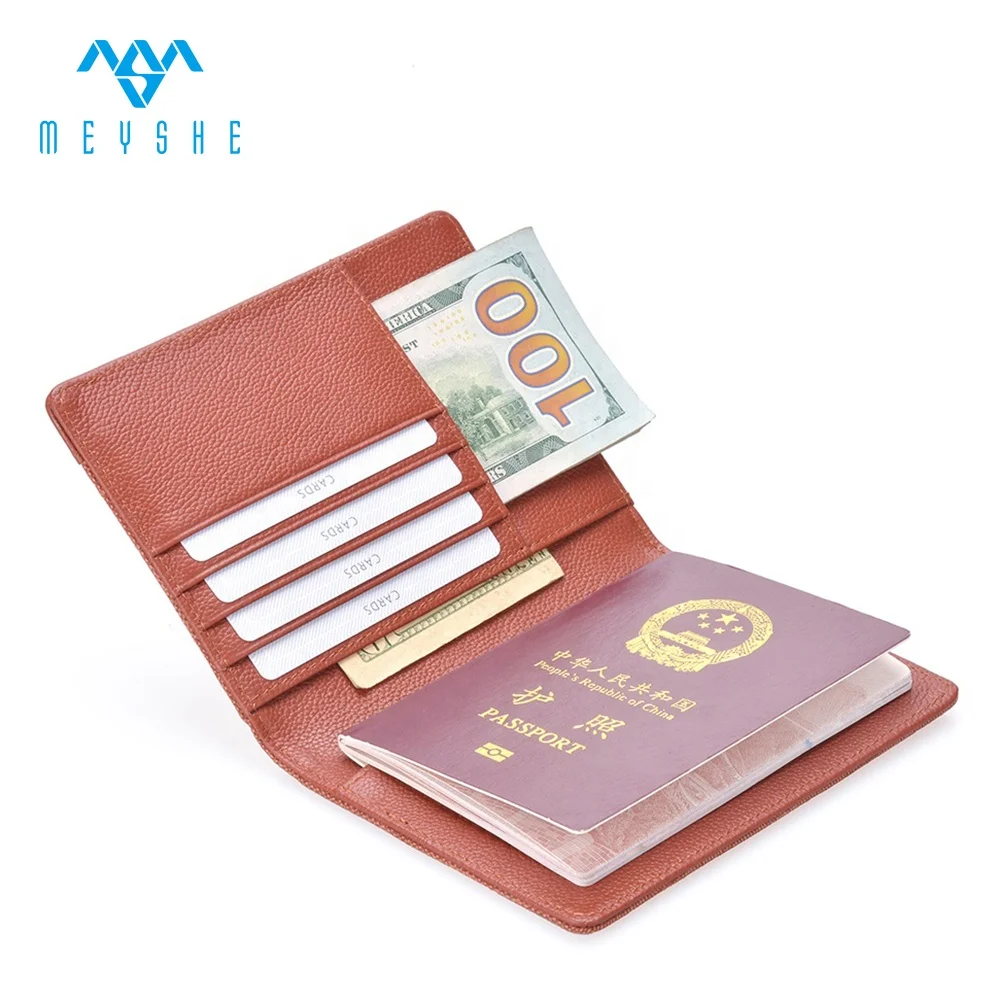 New arrival brown canvas splice genuine leather personalize passport card holder cover
