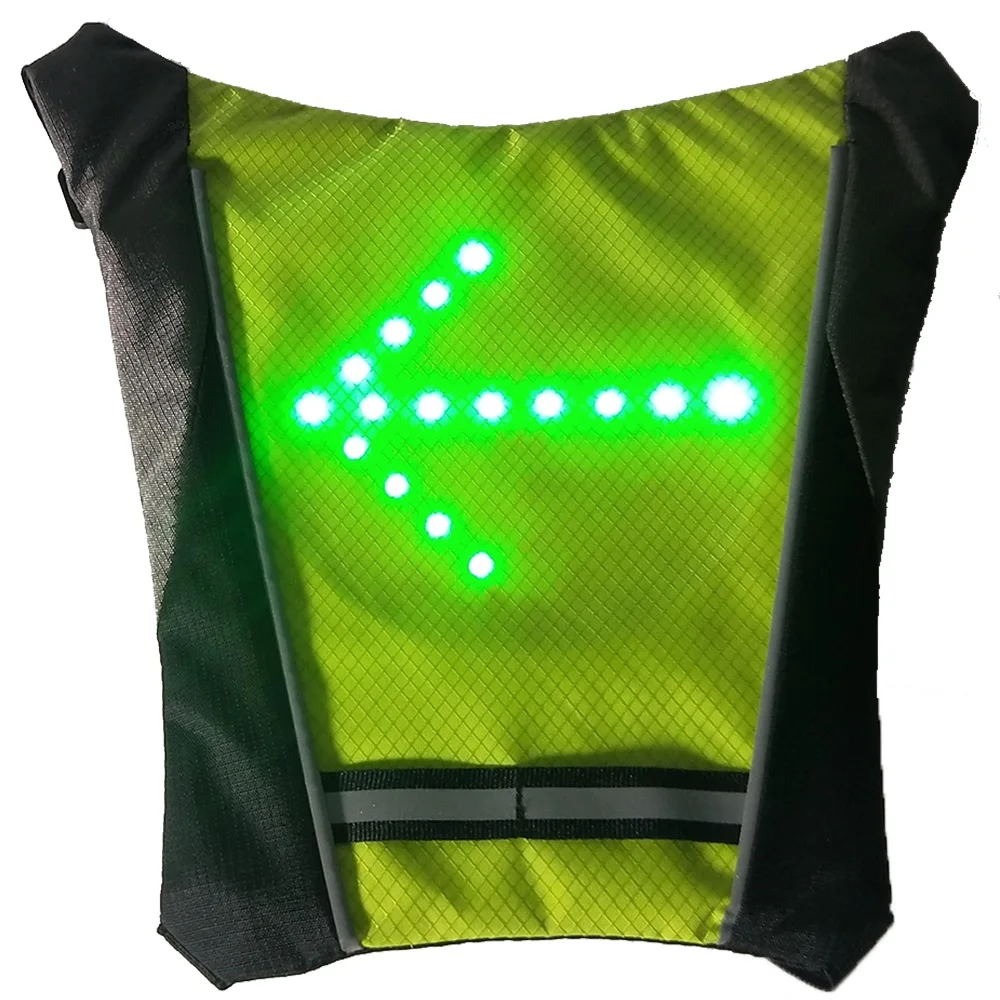 Safety Green Kids Bicycle Vest Chaleco De Bicicleta Reflective Vest Running Led Light Turn Signal For e Bike Scooter,Cycling
