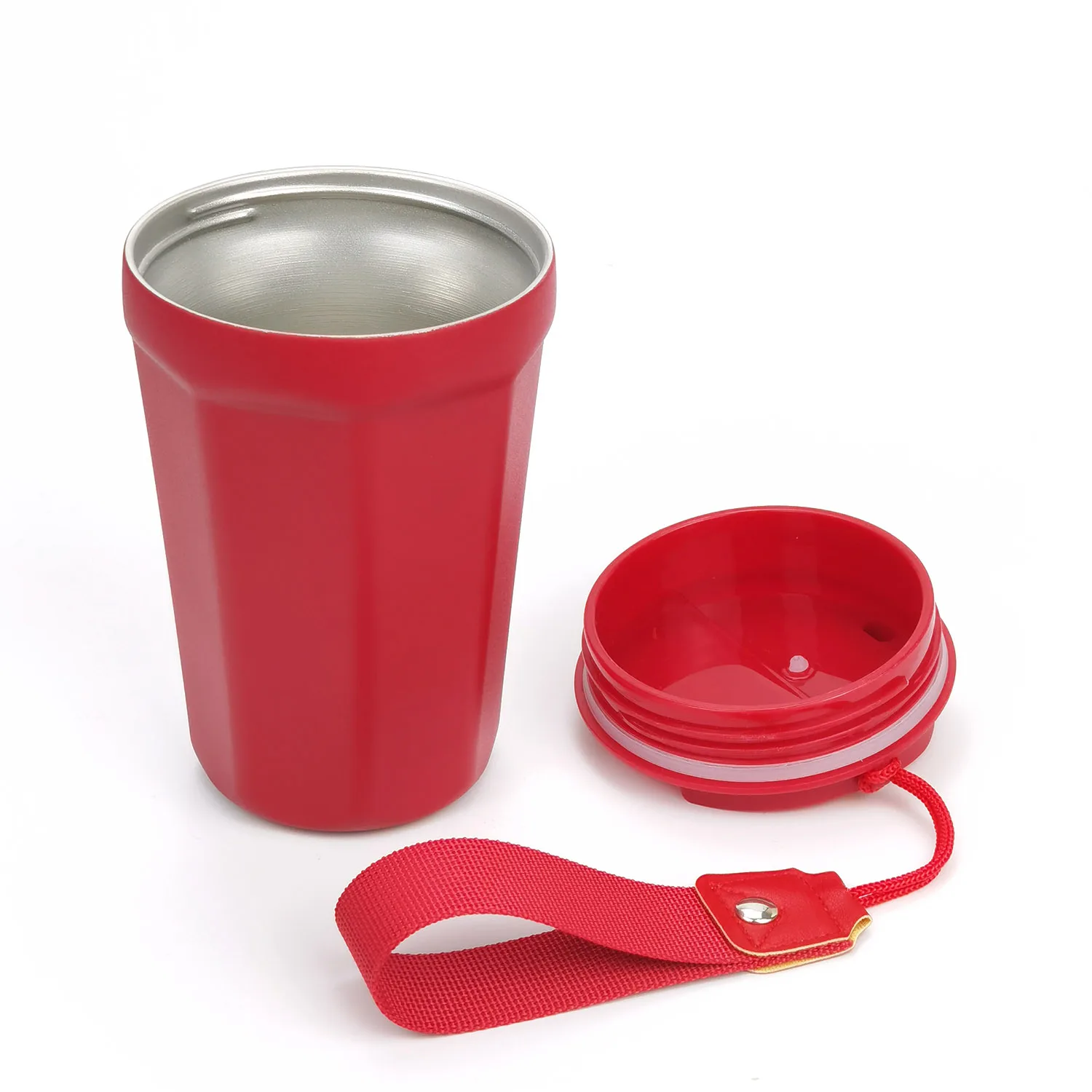 Wholesale 390ml Portable Coffee Mugs Sublimation Blank Car Travel Insulated Cups With Leakproof Lid and Lanyard Vaso Termico