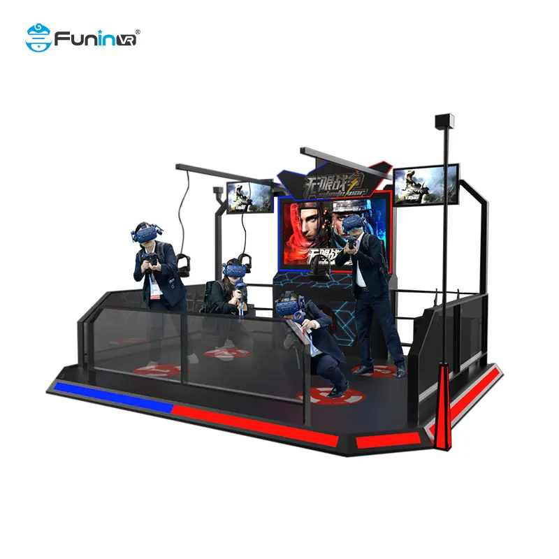 IAAPA Rent VR Infinity war dinosaur ride virtual reality 4 player PVP shooting amusement park kid ride for shopping mall