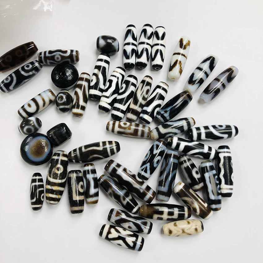 Mini Old Dzi Beads 3 Eyes 2 Eyes Three Eyes Buddhism God and Earth Tibetan Dzi Beads