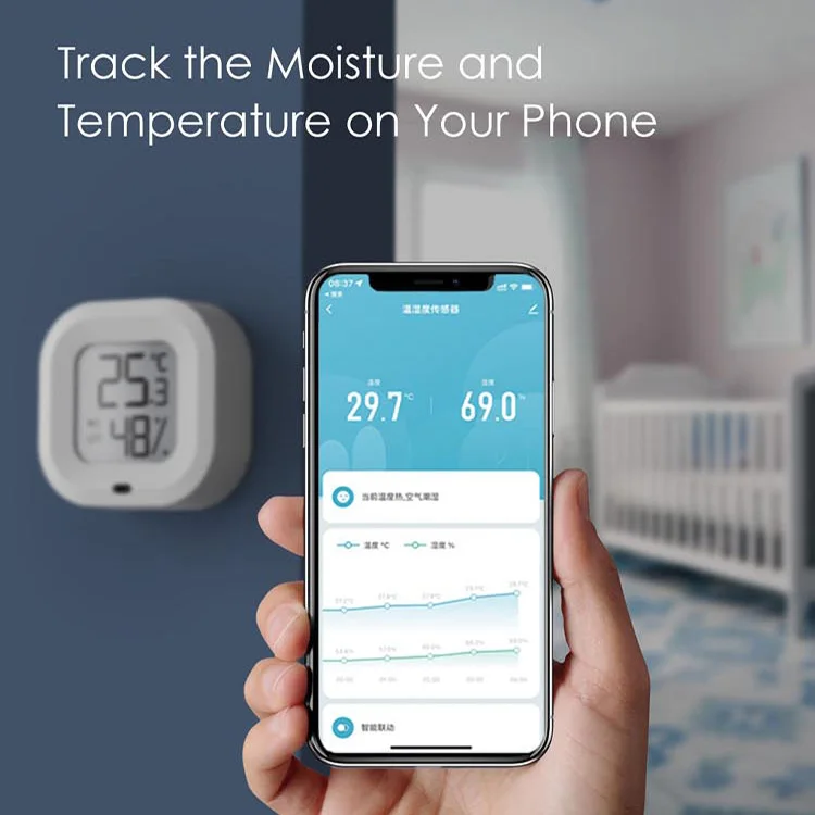 Brand New Sensor Faucet With Temperature Meter Tuya And Humidity  Wireless Smart Life Temperature