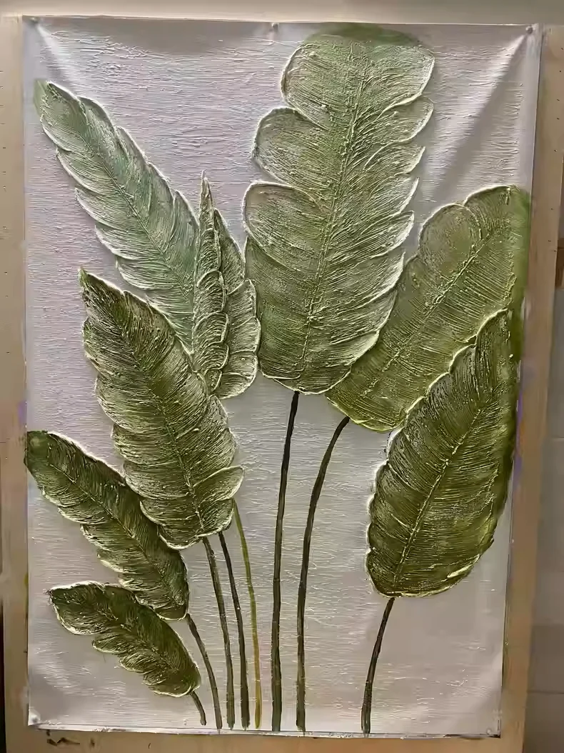 Nordic Simple Style Decoration wall art home decor living room natural abstract gold leaf canvas 100% handpainted paintings