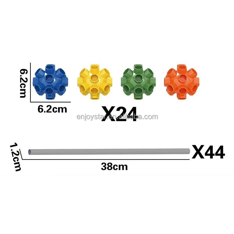 ENJOYSTAR 68PCS Multi-interface Building Castles Bead Kit DIY Fort Tunnel Construction Tent Toy Set For Kid In-outdoor Playing