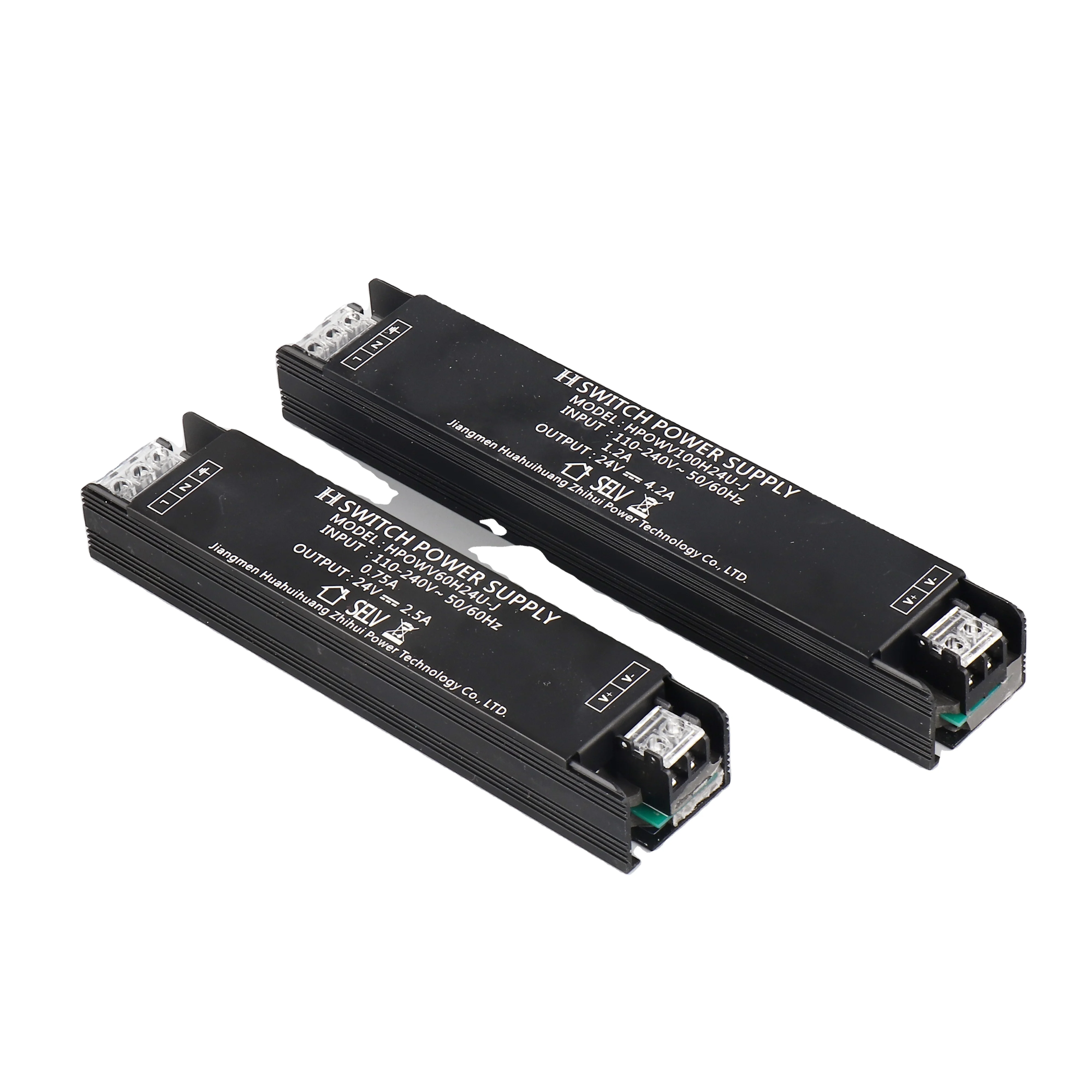 HHH 100-240V Input Indoor LED Driver Strip Light Non-Dimming 12V 24V AC to DC Switching Power Supply with Dali Dimming IP20