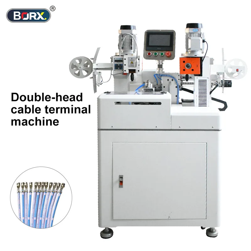 Double head ribbon cable terminal machine Automatic FPC wire crimping machine PH VH Dupont terminal connect flat crimp equipment