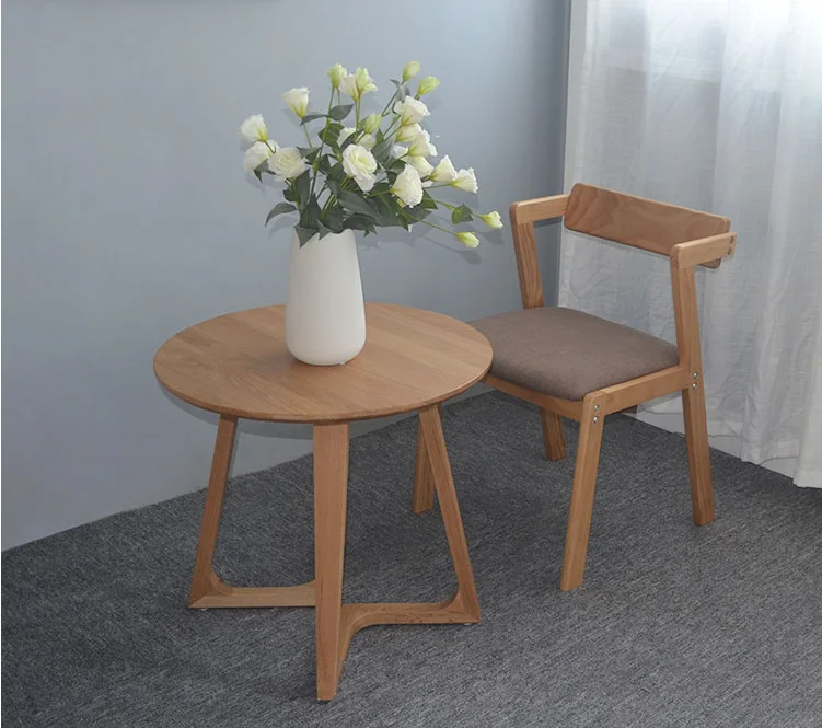 Wooden Art Cafe Single Modern Simple Leisure Office Negotiation Chair Table
